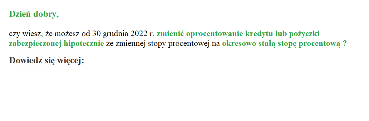 Kredyt hipoteczny z okresowo stałą stopą procentową przez 5 lat